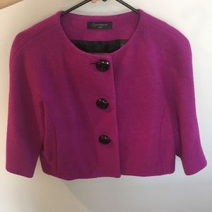 Context petite woman suit coat half sleeve